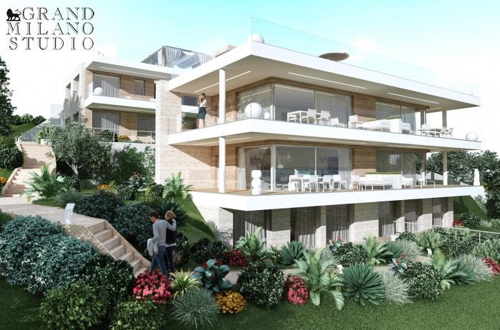 DALB30а New apartments, under construction 2016, with Garda Lake view