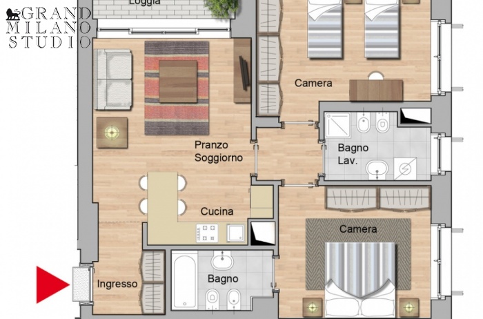 D-AU 58 2-, 3-, 4-bedroom apartments in a a new-built residential compound in Milan 